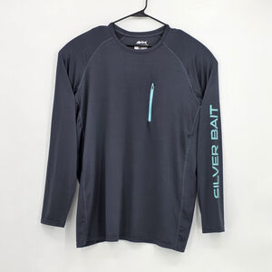 Gorp Silver Bait Performance Shirt Men’s 2XLT Blue Fishing Pocket Long Sleeve